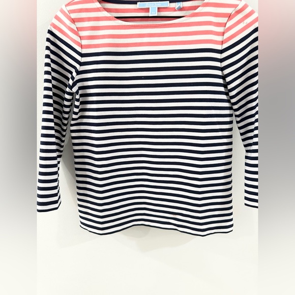 Draper James Stripe Ponte Long Sleeve Tee Blue Red Size XS - Picture 5 of 9